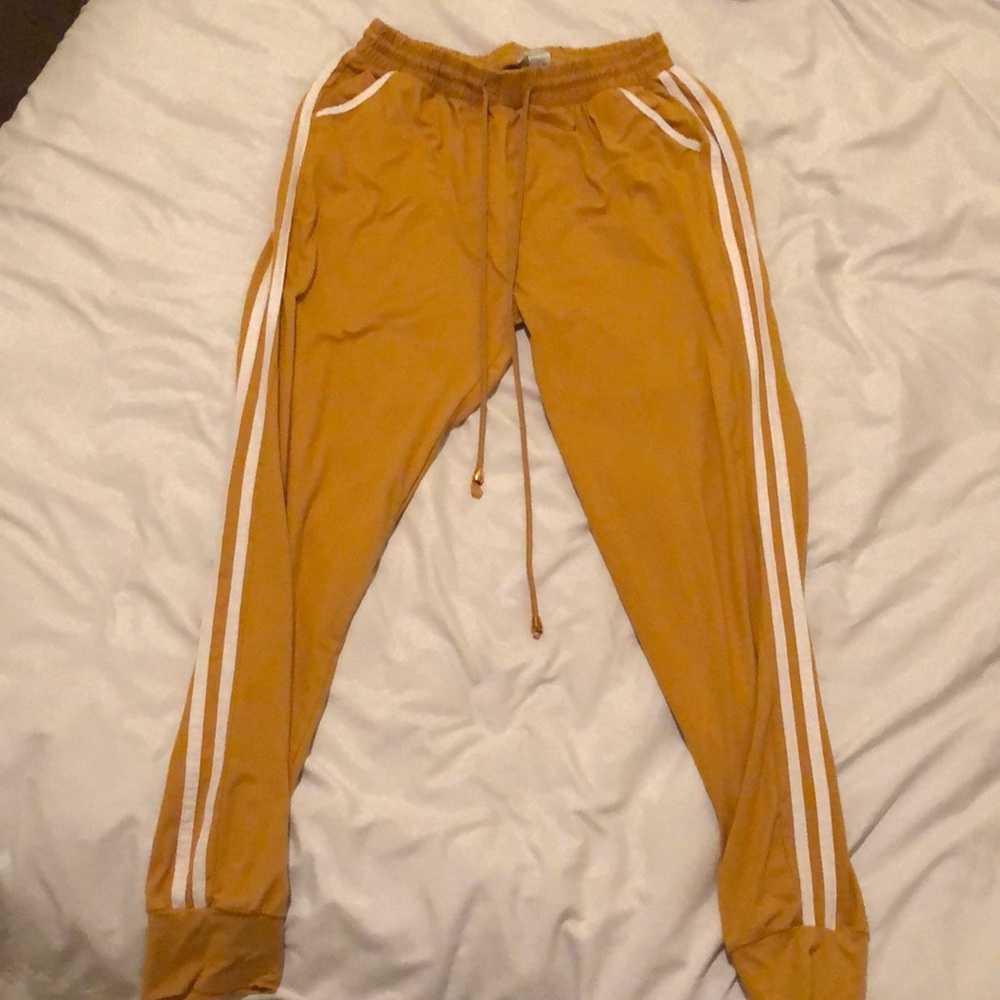 Yellow-White Striped Sleepwear Pants